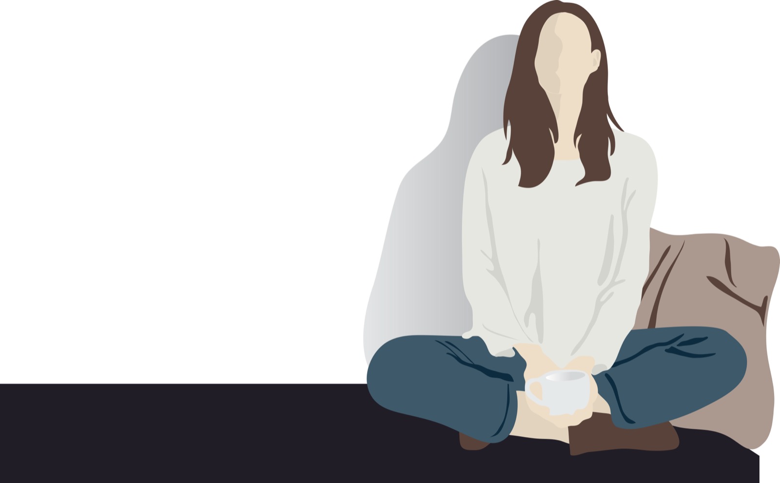 수술 후 회복기에 편안히 쉬는 모습 참고 일러스트