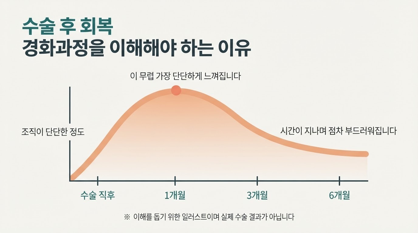 표층 지방흡입 후 경화과정 회복 곡선 비너스의원