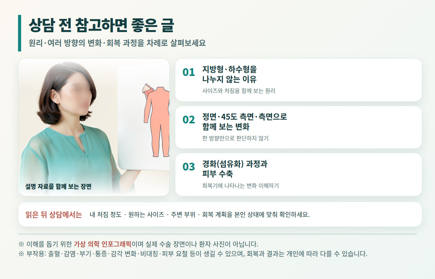 상담을 고민하는 여성 이미지